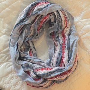 Multicolored infinity scarf